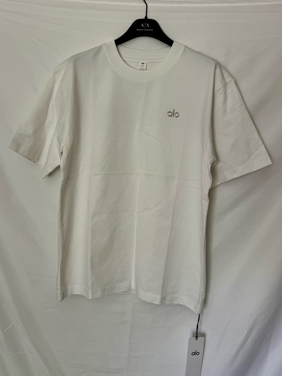 ALO Yoga Tops - Alo Yoga All Day Short Sleeve Tee White Modal Silver Logo Size M NWT